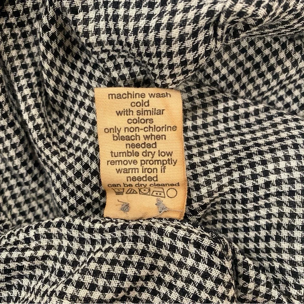 John Varvatos Black White Gingham‎ Check Button-Up Shirt XL
